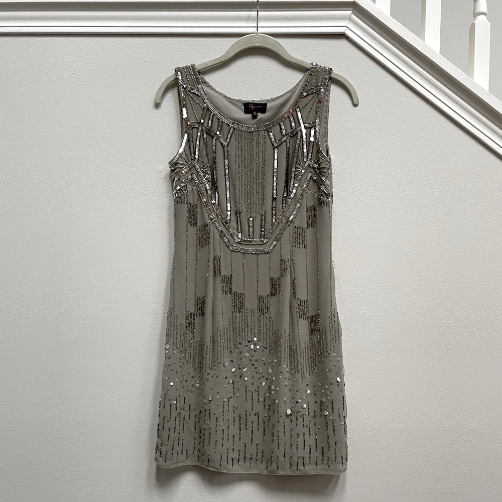 Silver sequins mini dress